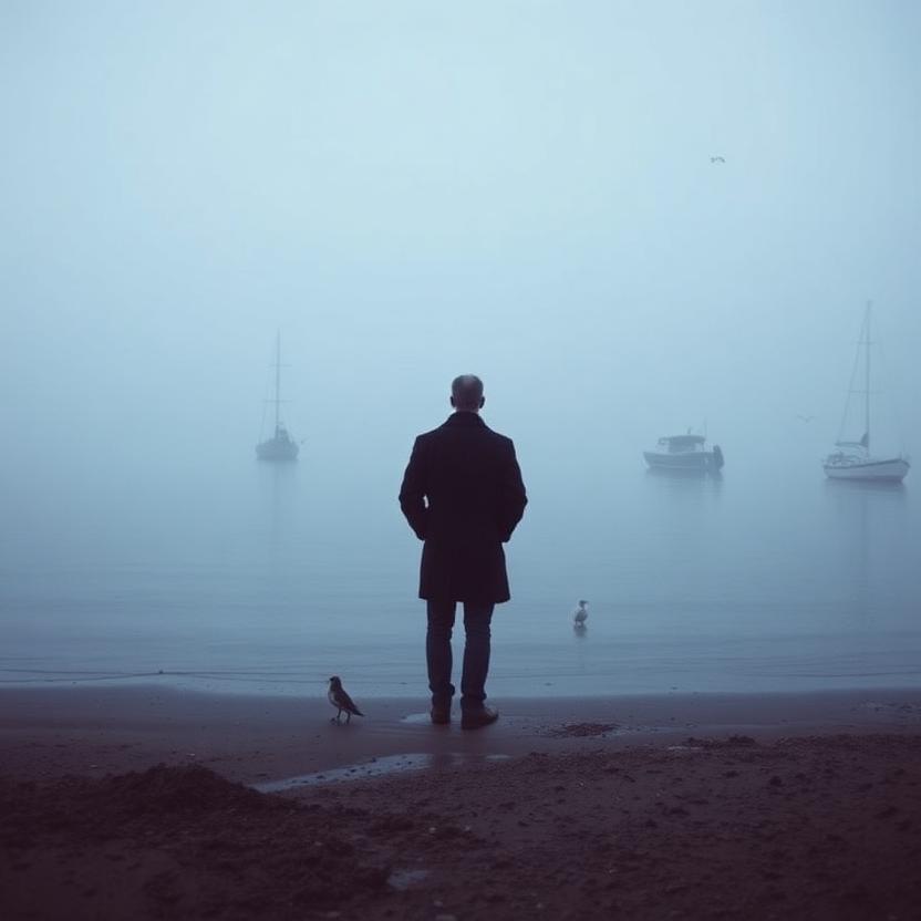 the shore at dawn