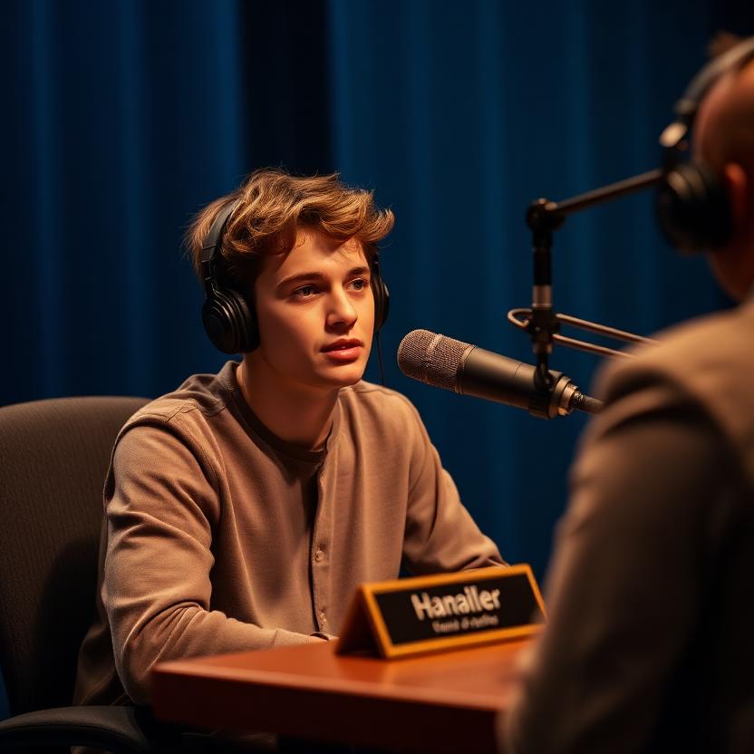 the interview — my version: the nameplate with no name, and the questions