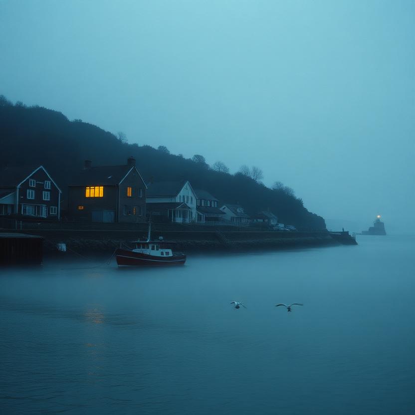the harbor seeing her one lit window